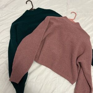 Cozy Pink Waffle Knit Sweater